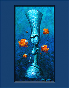 "Cool Blue Tiki"  art print by Trey Surtees