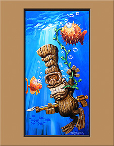 "Tiki Diver"  art print by Trey Surtees