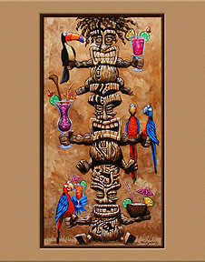"Tiki Totem Bar"  art print by Trey Surtees