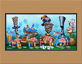 "Tiki Turtle Poker" art print by Trey Surtees